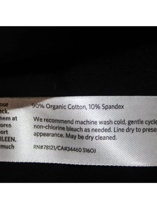 Eileen Fisher Dress $138 Sz LP Black Round Neck Organic Cotton Dress - Picture 9 of 11